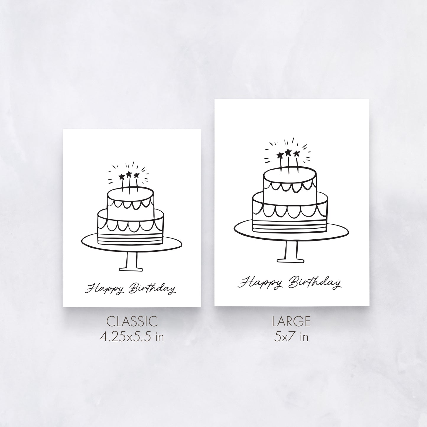 Line Art Birthday Card