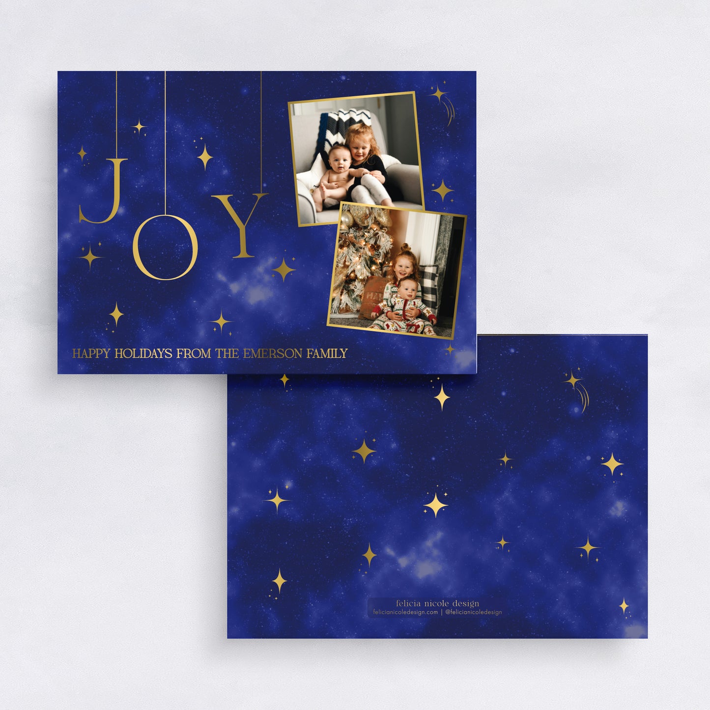 Celestial JOY Christmas Card | Personalized Photo Holiday Card