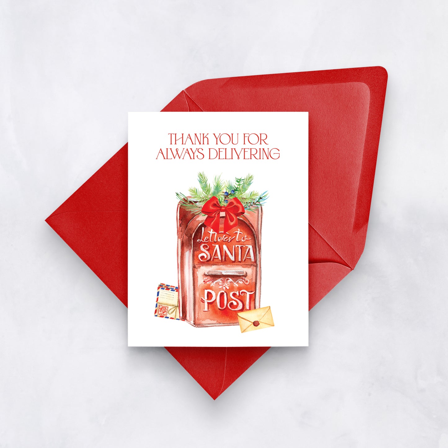 Santa Mailbox Thank You Card