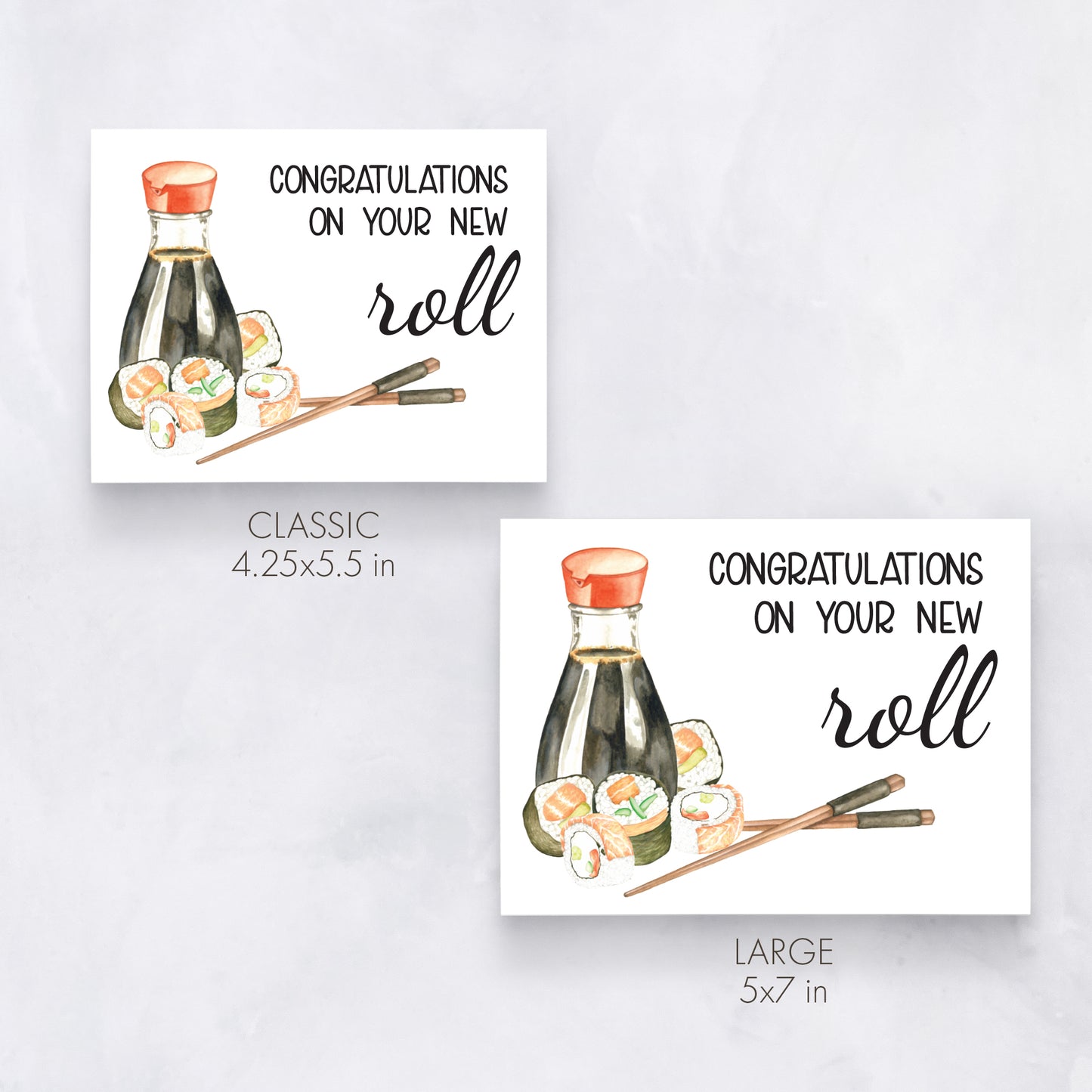 New Roll Sushi Pun Card