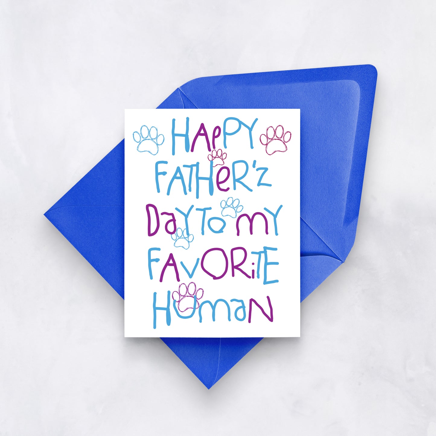 Funny Pet Dad Card My Human