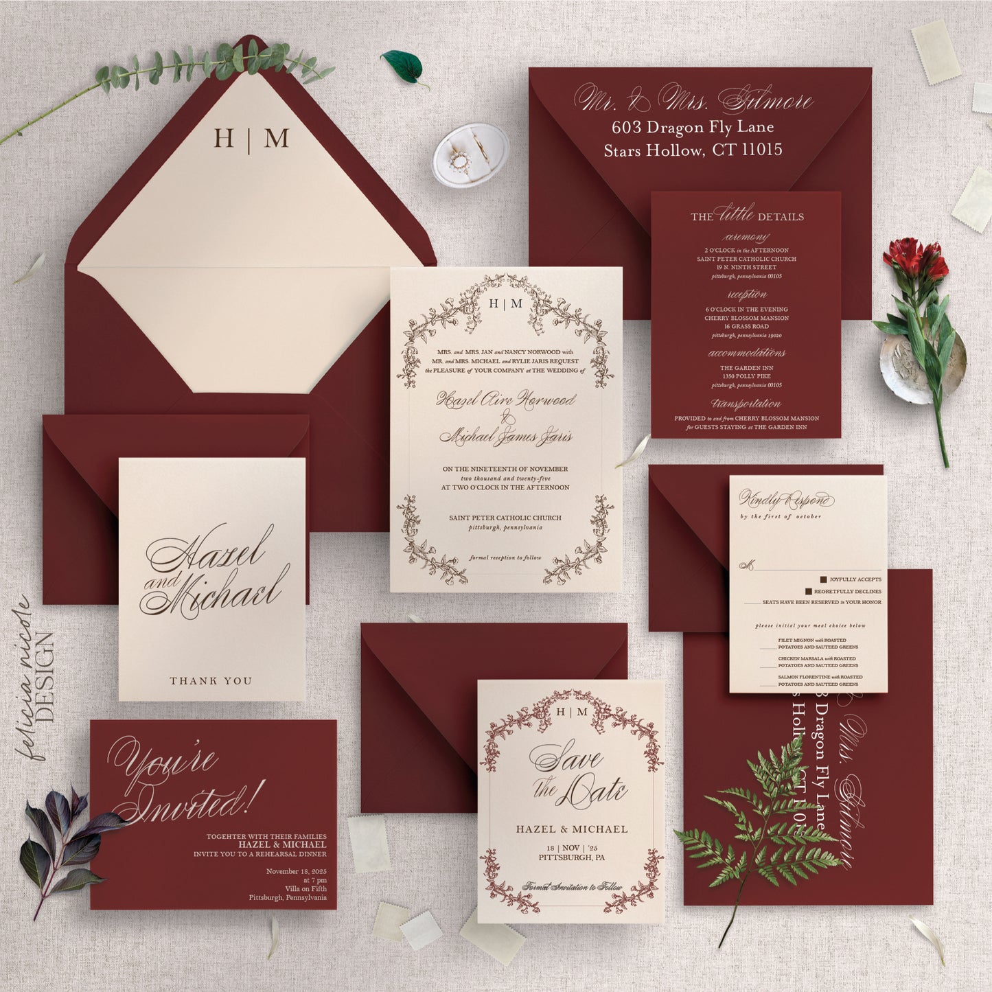 The Hazel | Wedding Invitations Suite
