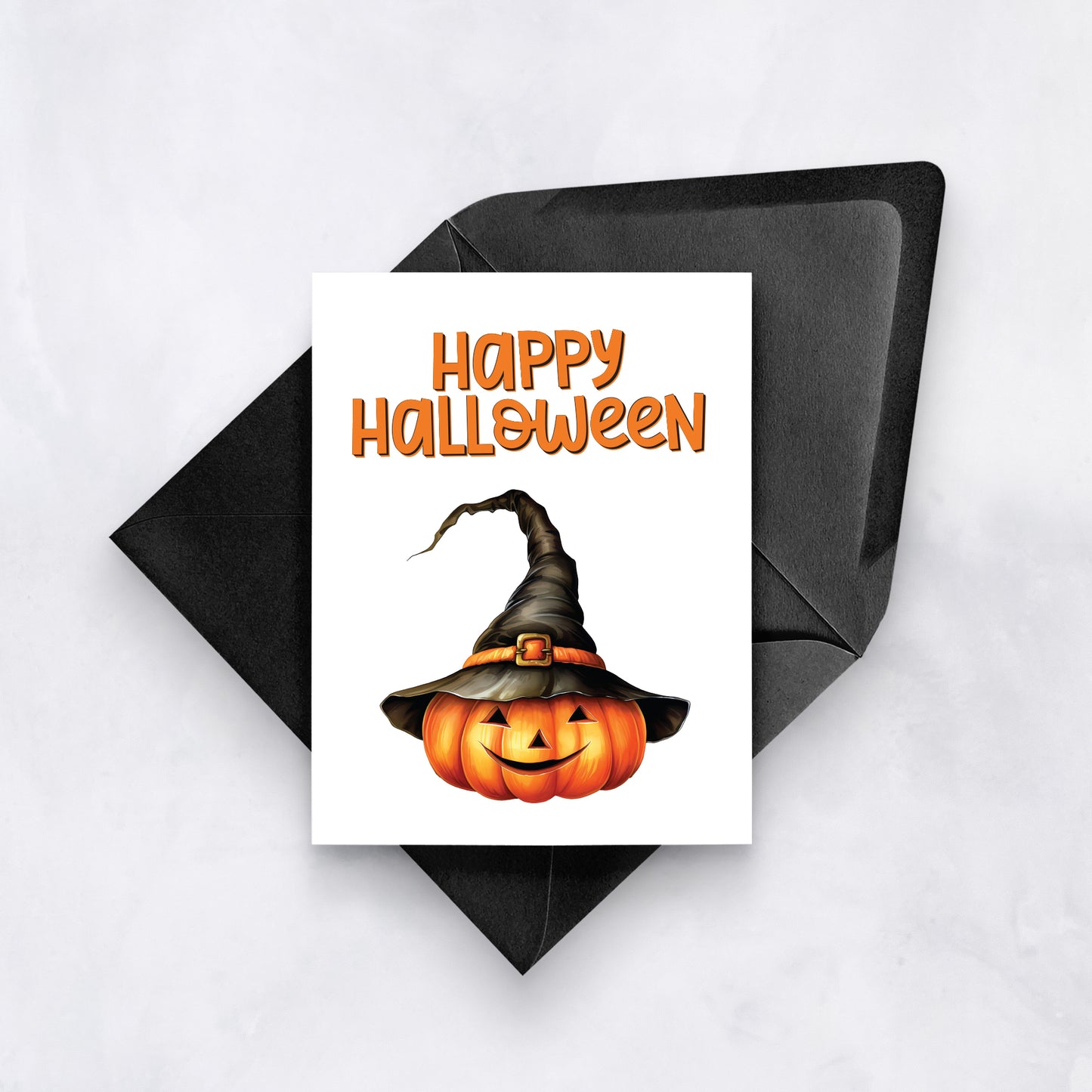 Pumpkin Witch Halloween Card