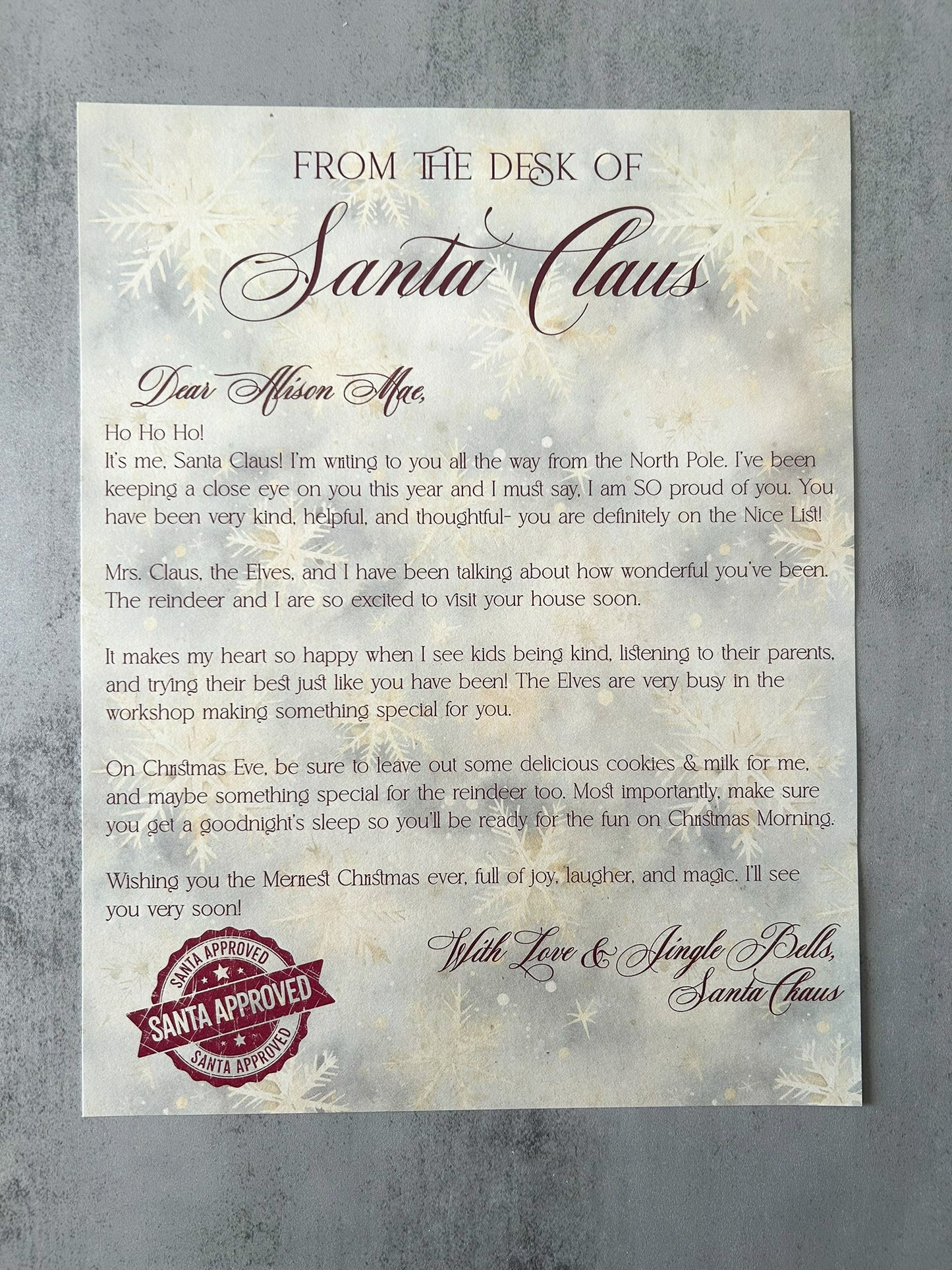 Personalized Santa Letter & Good List Certificate