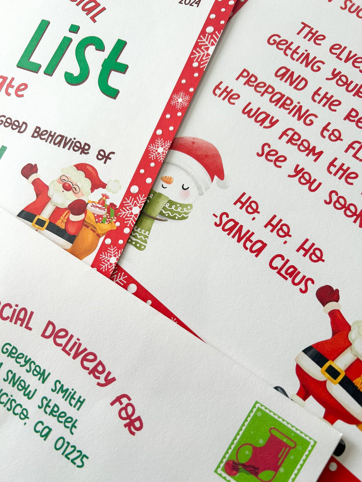 Personalized Santa Letter & Nice List Certificate