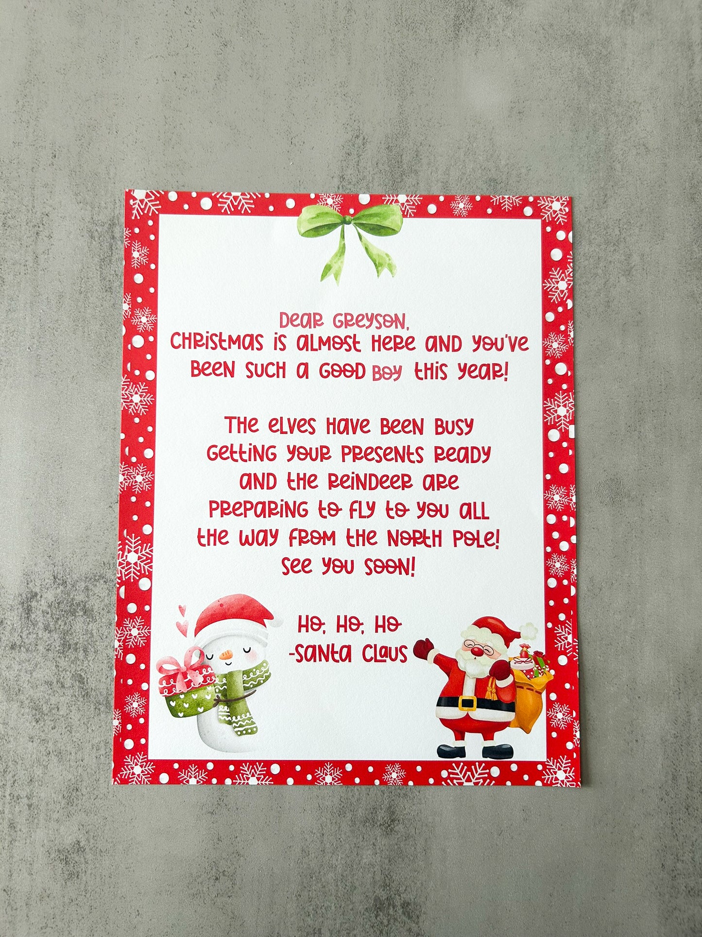 Personalized Santa Letter & Nice List Certificate