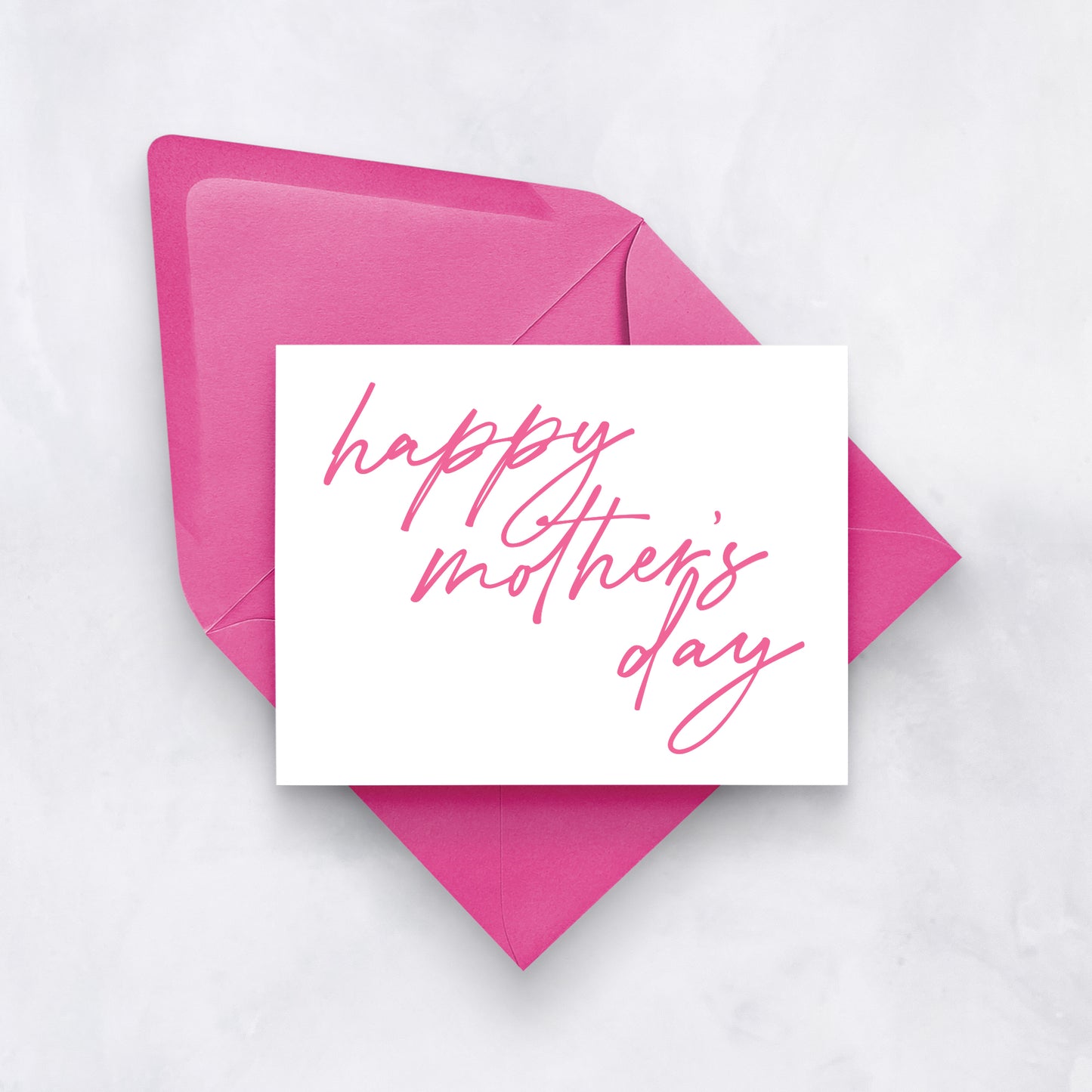 Happy Mother’s Day Card – Minimal Modern Pink Script Greeting Card