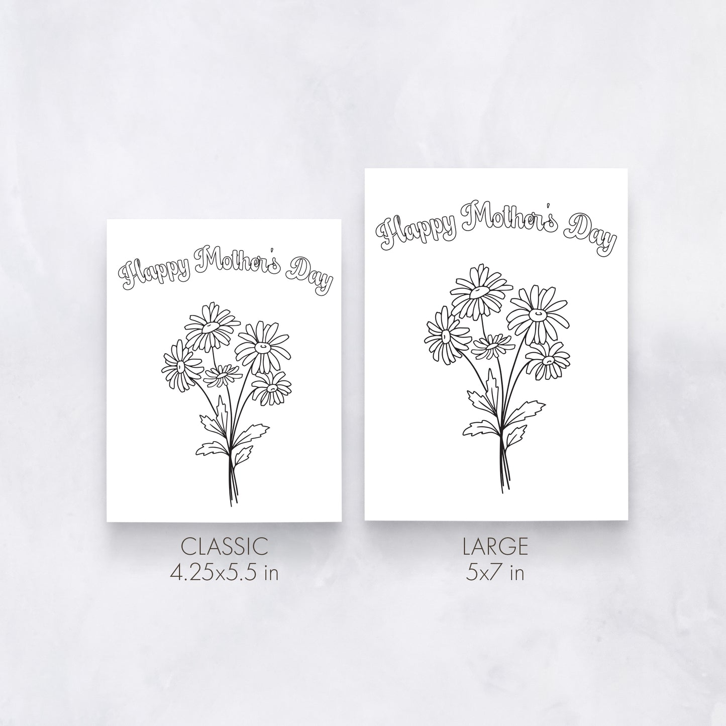 Happy Mother’s Day Coloring Card | Daisy Flower Design