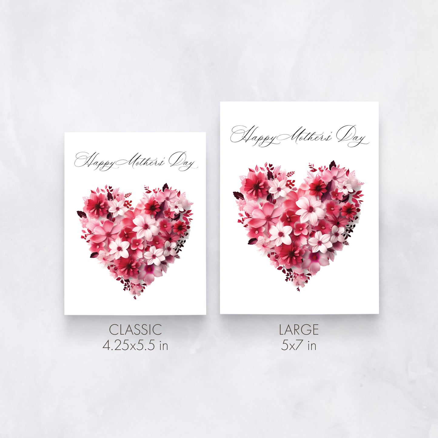 Happy Mother’s Day – Pink Floral Heart Card