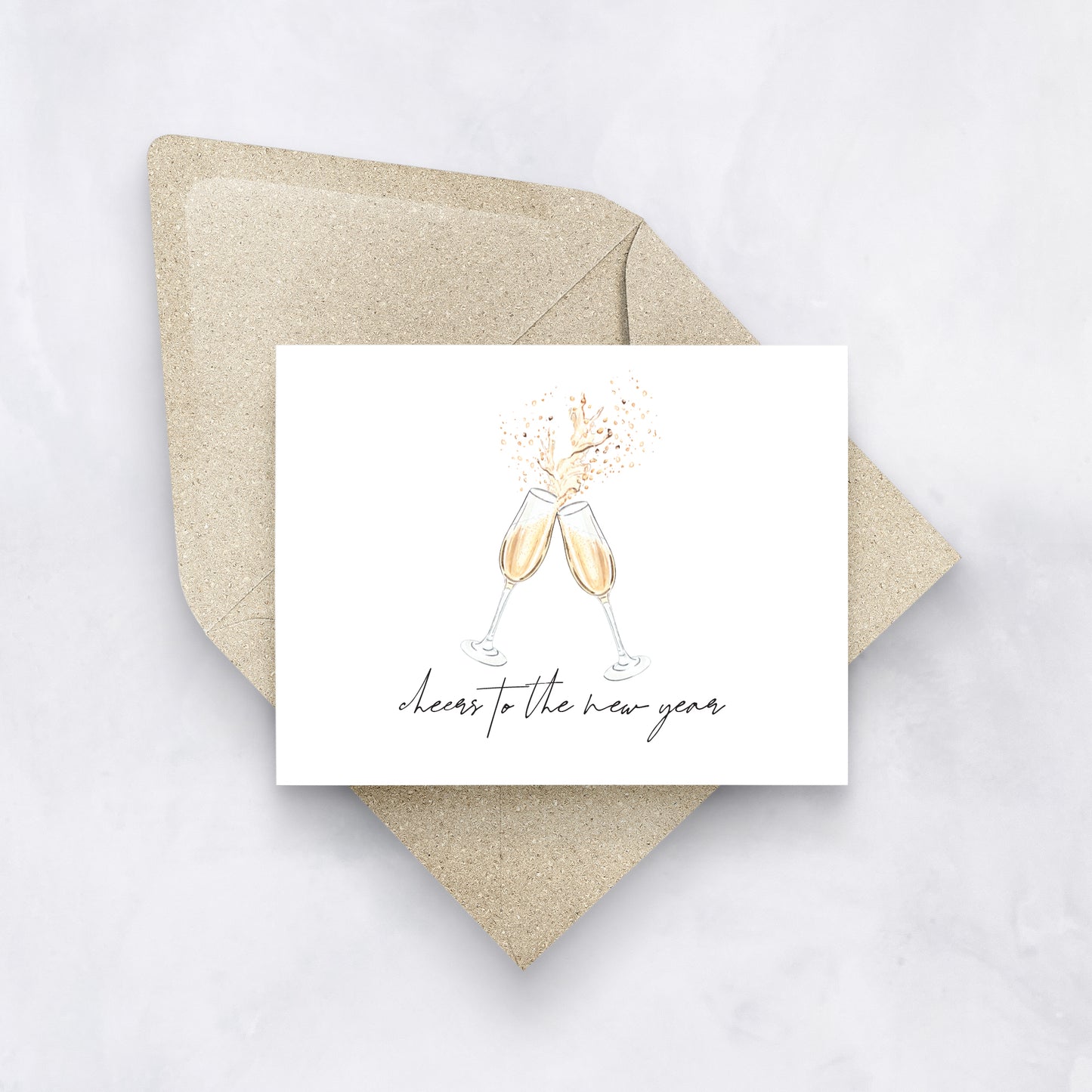 Cheers to the New Year | Elegant Champagne Card