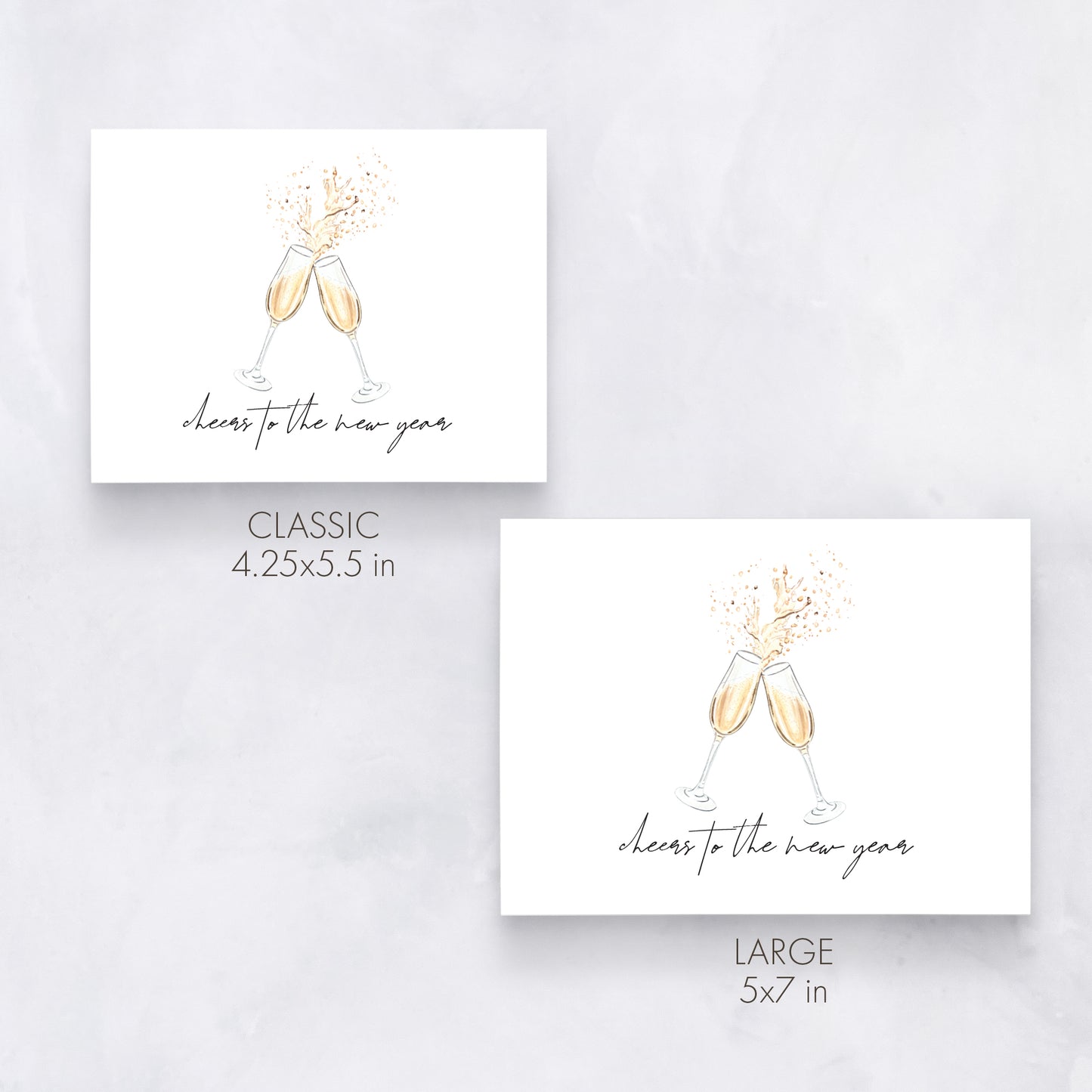 Cheers to the New Year | Elegant Champagne Card