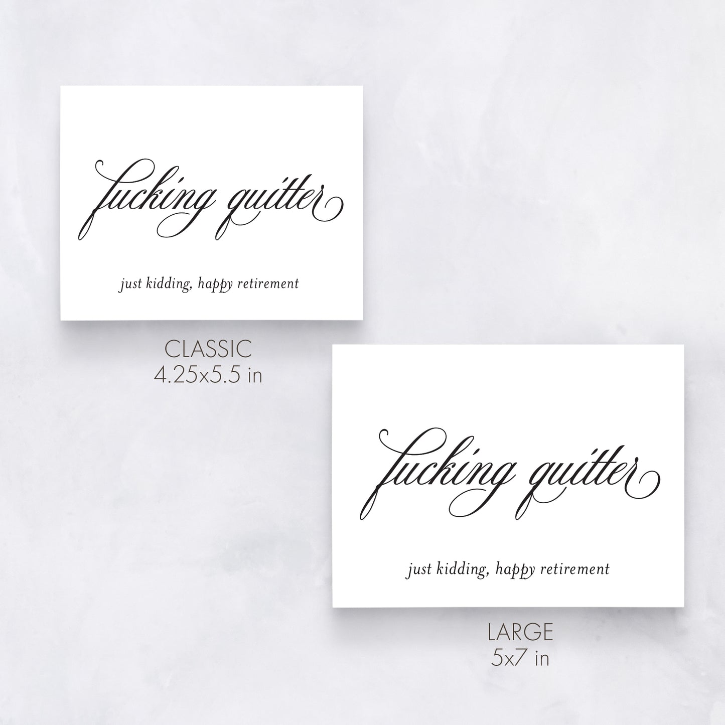 Fucking Quitter | Funny Retirement Card