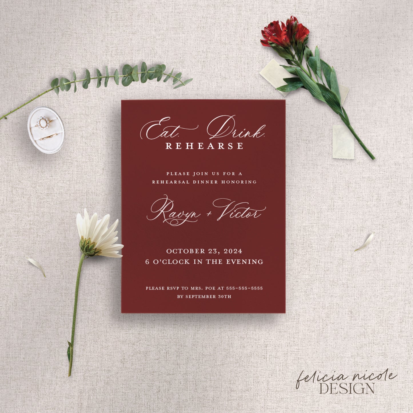 The Ravyn | Rehearsal Dinner Card
