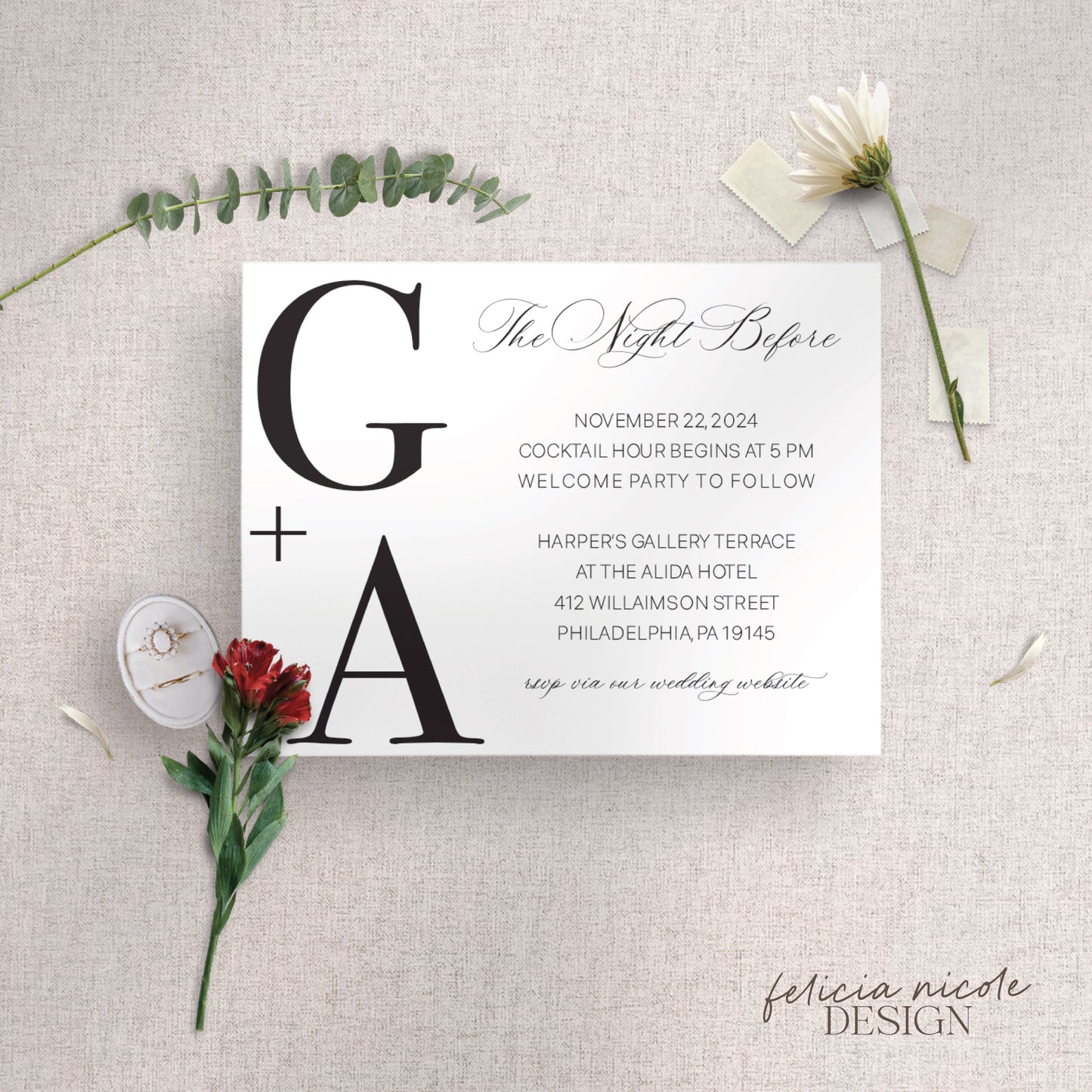 The Philly | Rehearsal Dinner Card