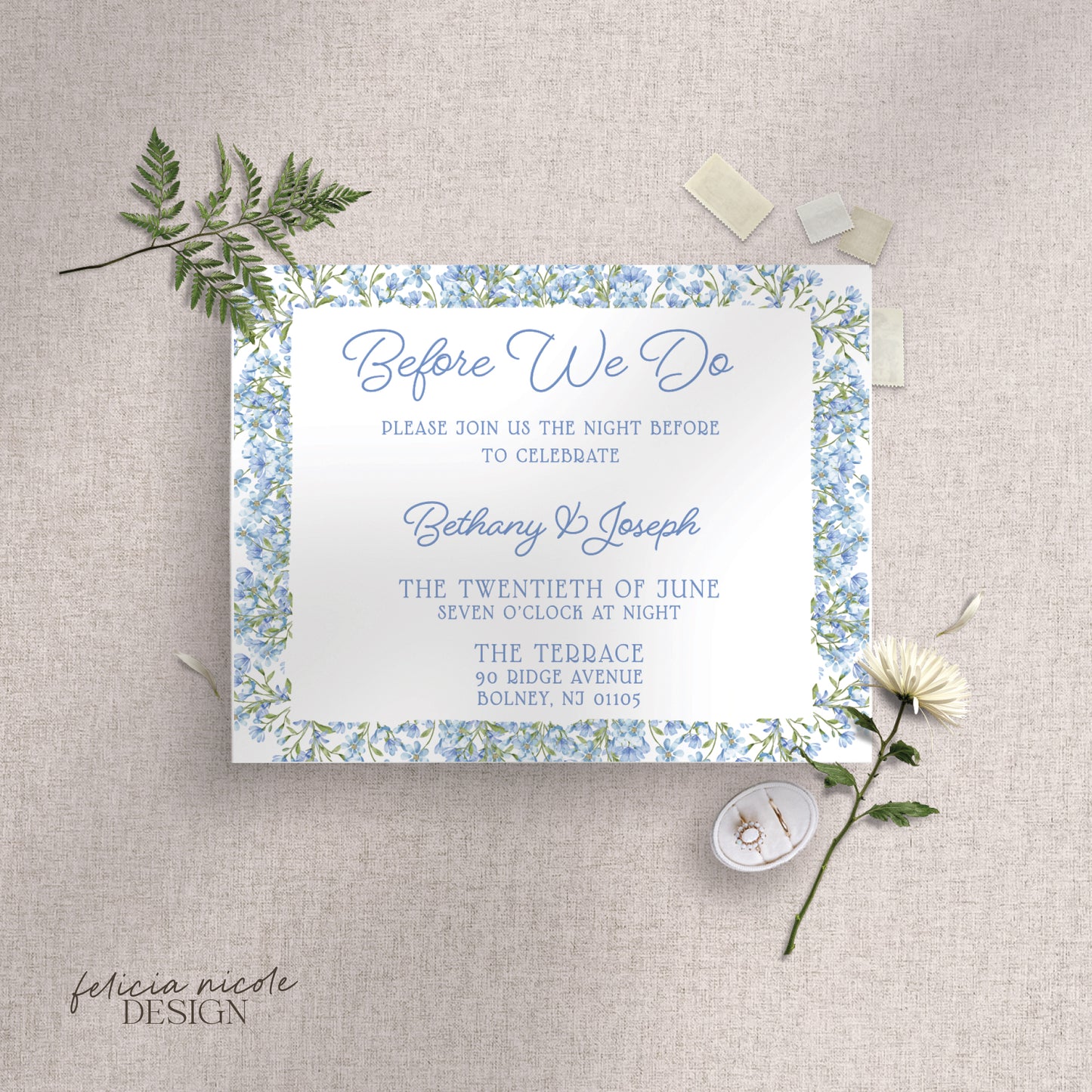 The Bethany | Rehearsal Dinner Card