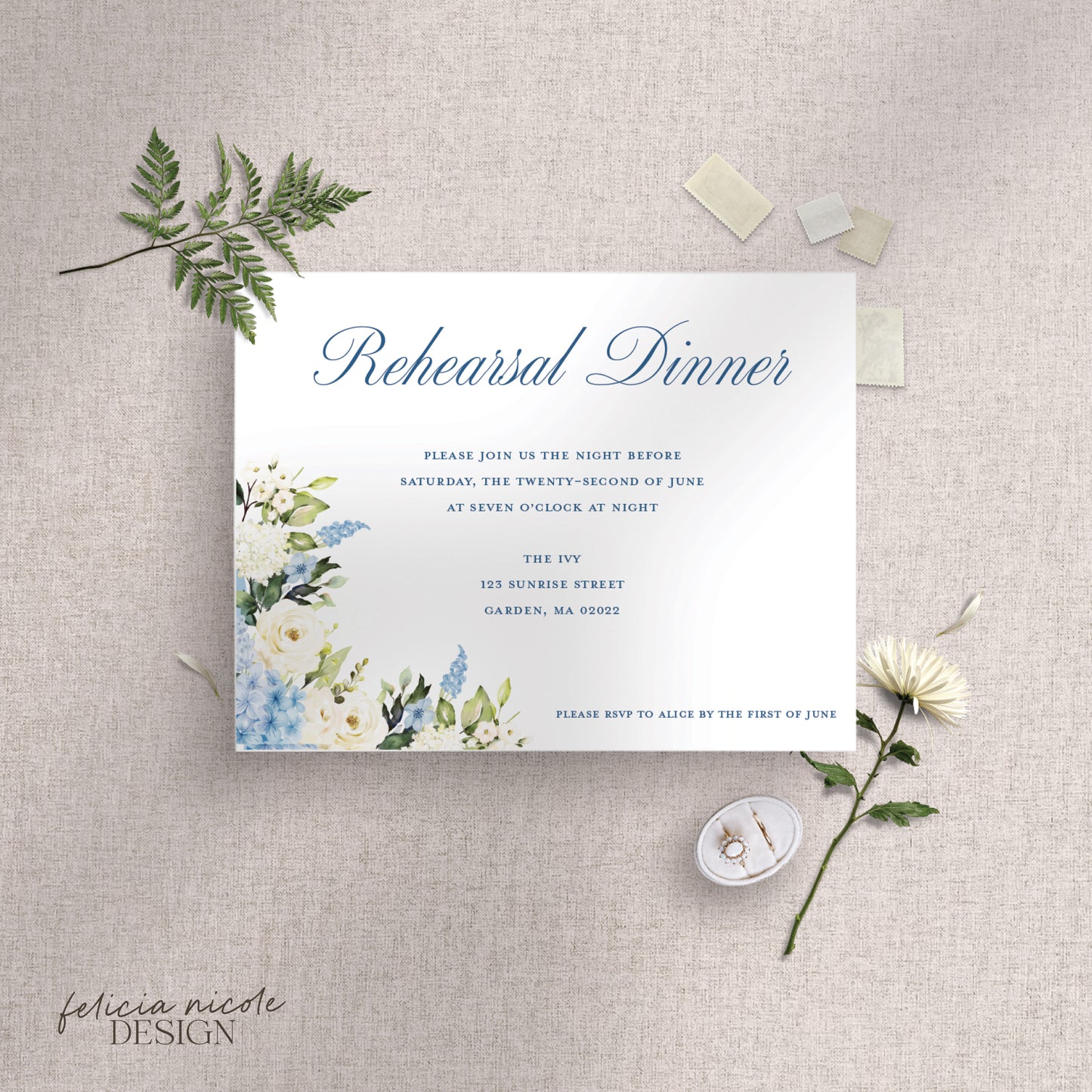 The Alice | Rehearsal Dinner Card