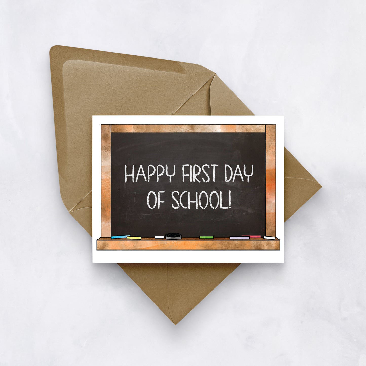 Happy First Day of School | Chalkboard Card
