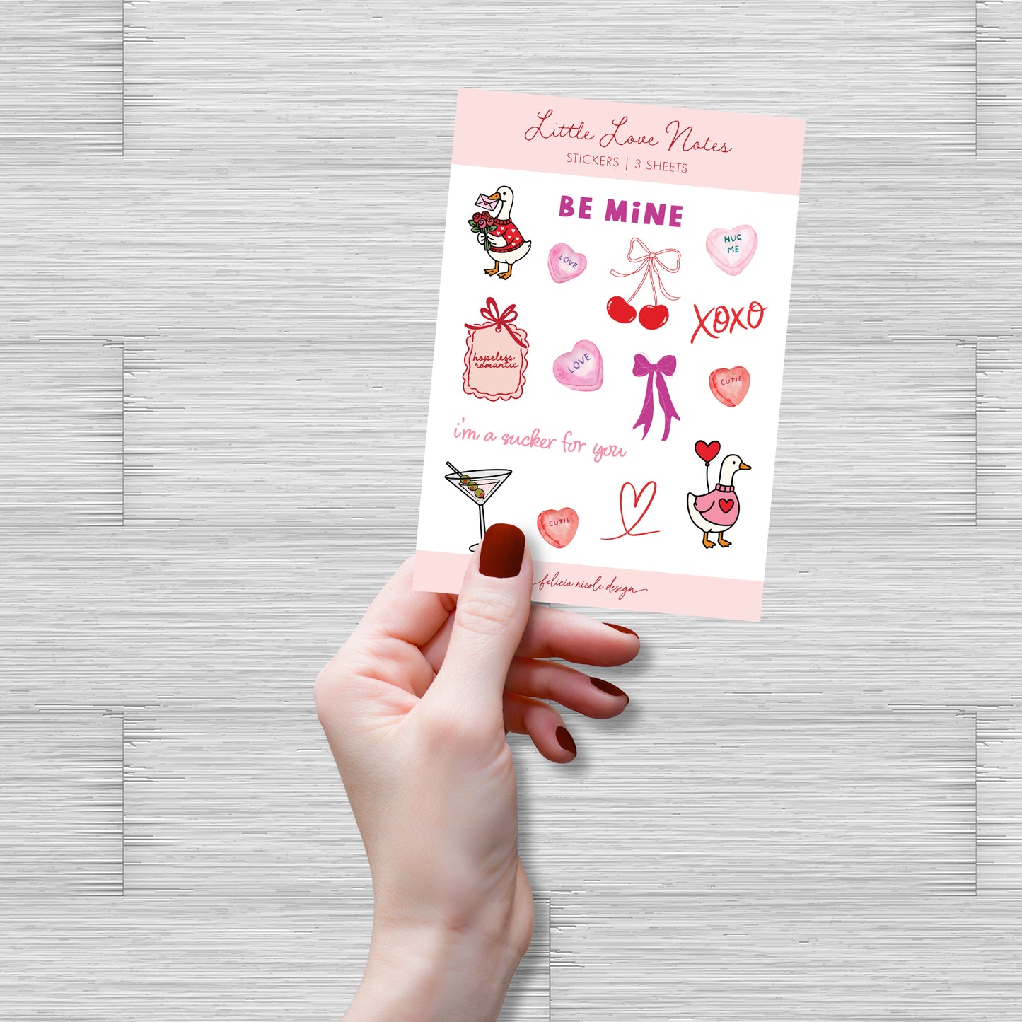 Valentine Sticker Sheet – Cute Love Stickers for Planners & Journals