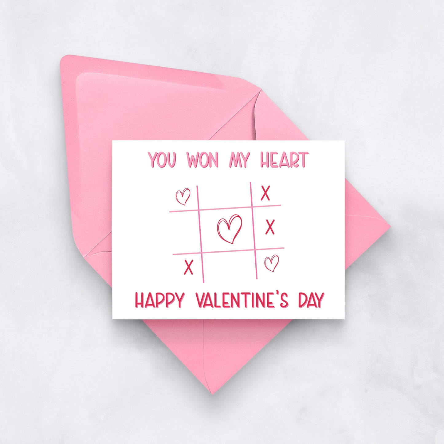 You Won My Heart | Tic Tac Toe Valentine’s Day Card