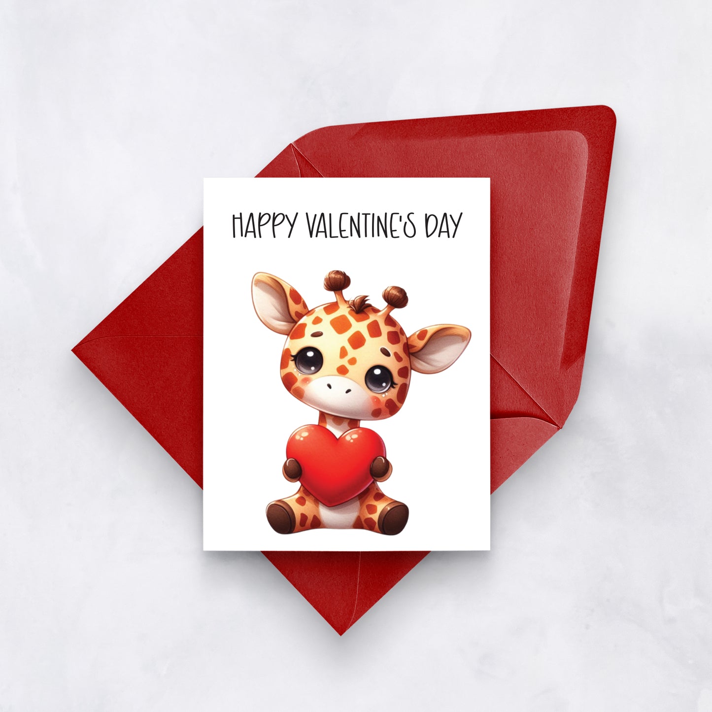 Happy Valentine’s Day – Cute Giraffe Card