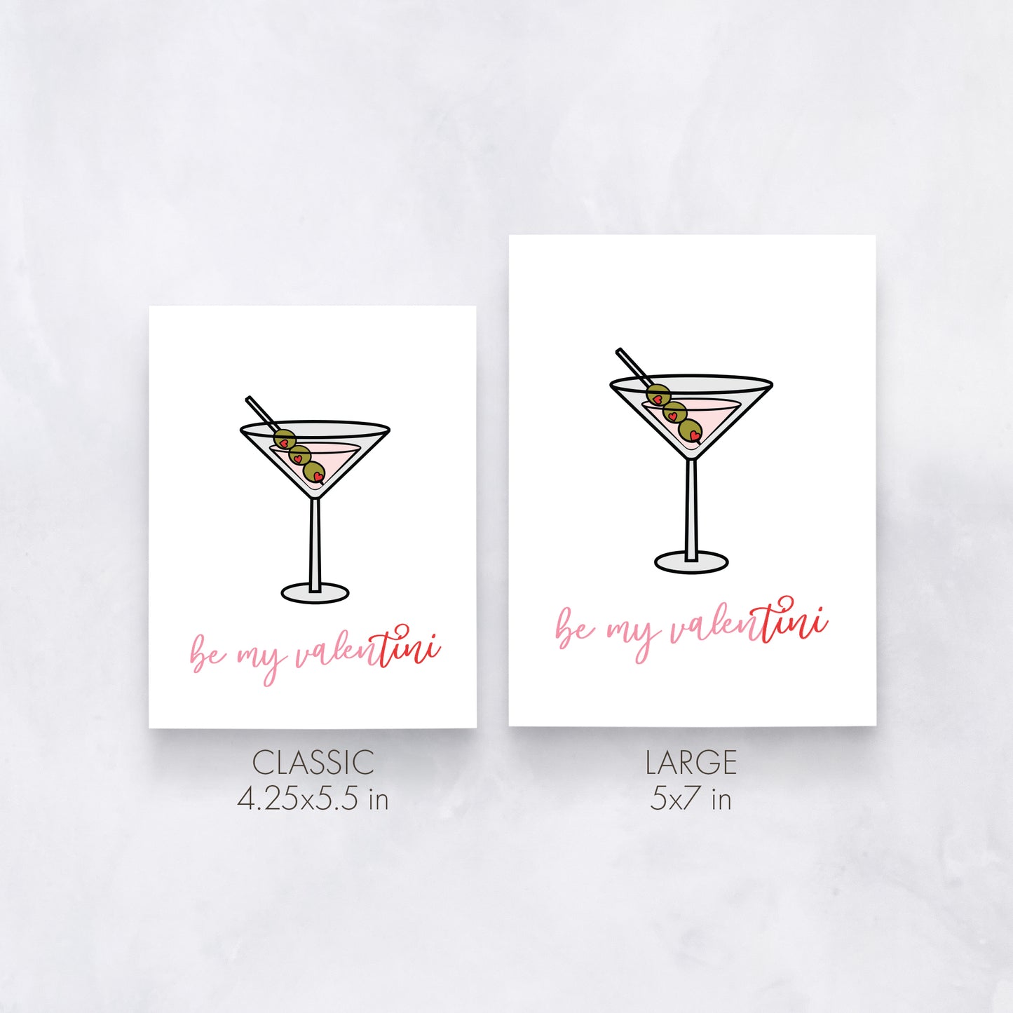 Be My Valen-tini Valentine’s Day Card – Martini Cocktail Love Card