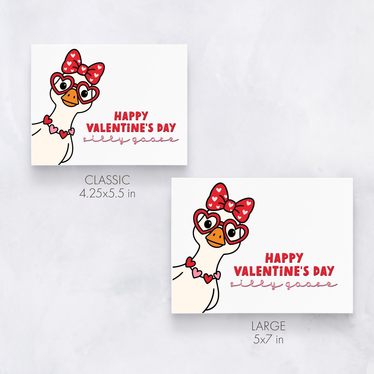 Funny Valentine’s Day Card – Silly Goose Valentine Greeting Card