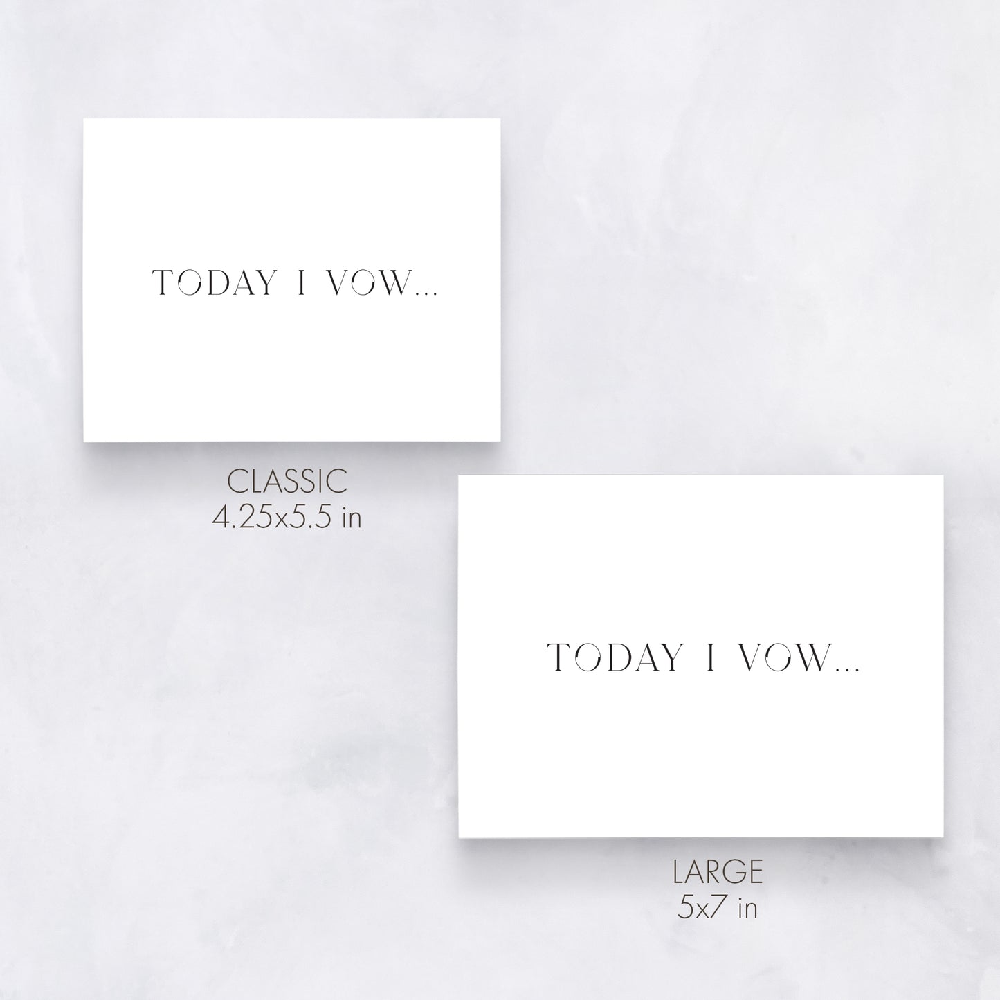 “Today I Vow” Wedding Cards | Elegant Minimalist Vow Writing Set for Couples