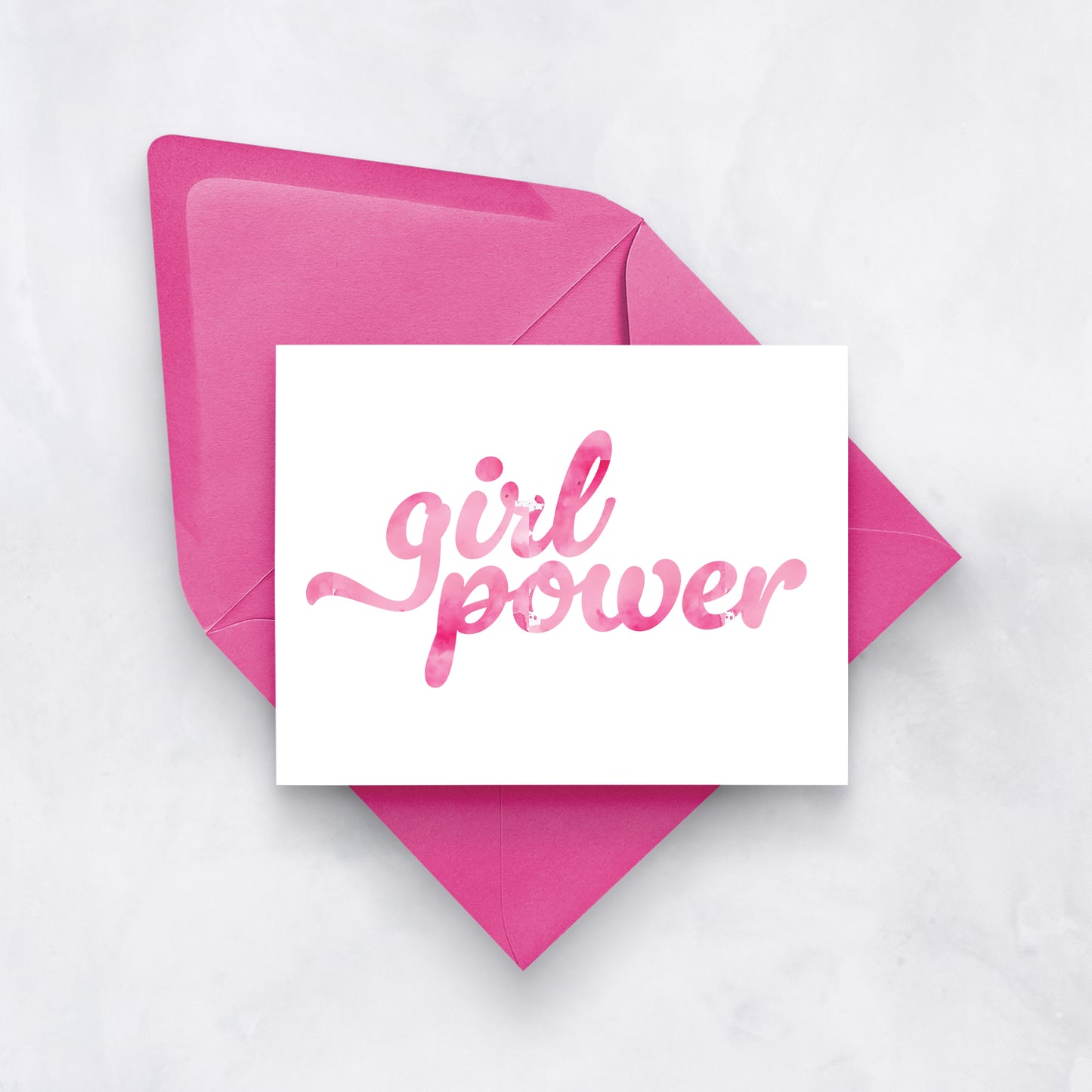 Pink Girl Power Card – Feminist Empowerment Greeting Card for Women