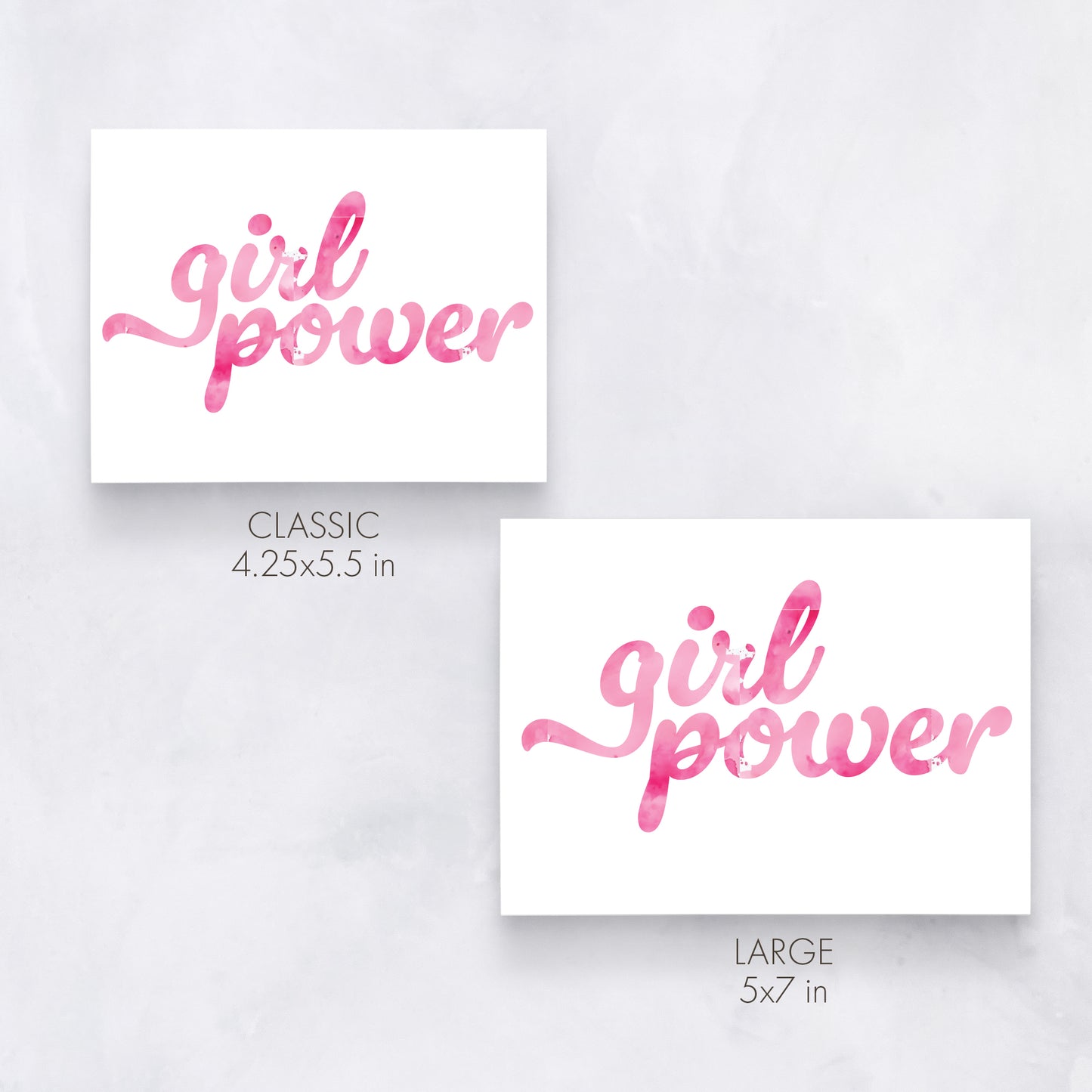 Pink Girl Power Card – Feminist Empowerment Greeting Card for Women