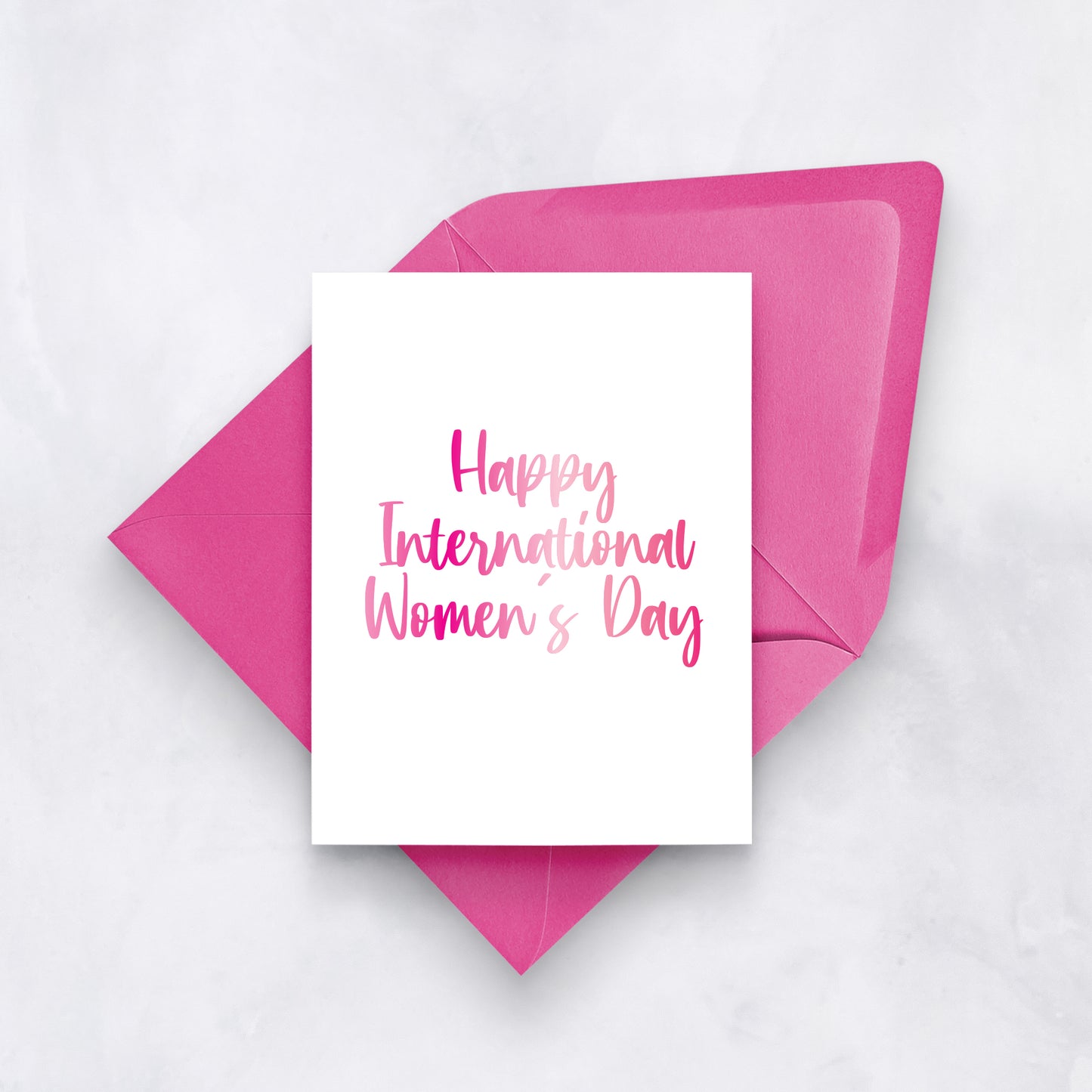 Happy International Women’s Day Card – Pink Gradient Feminist Greeting
