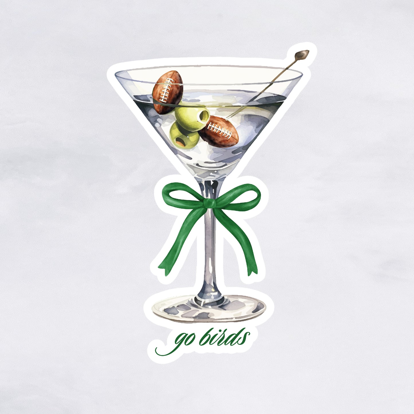 Philly Football Martini Sticker