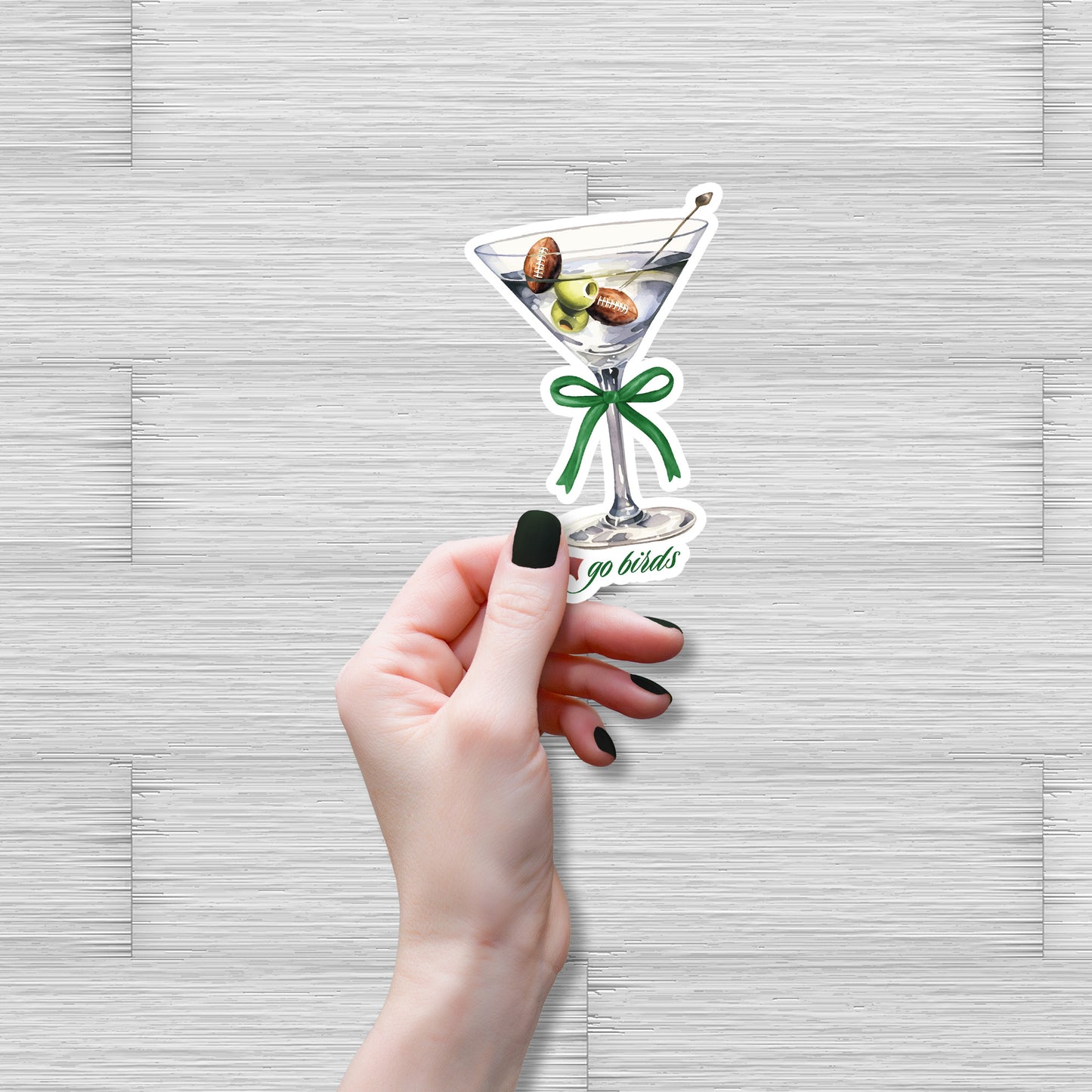 Philly Football Martini Sticker