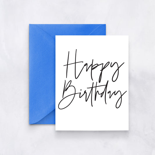 Script Happy Birthday Card