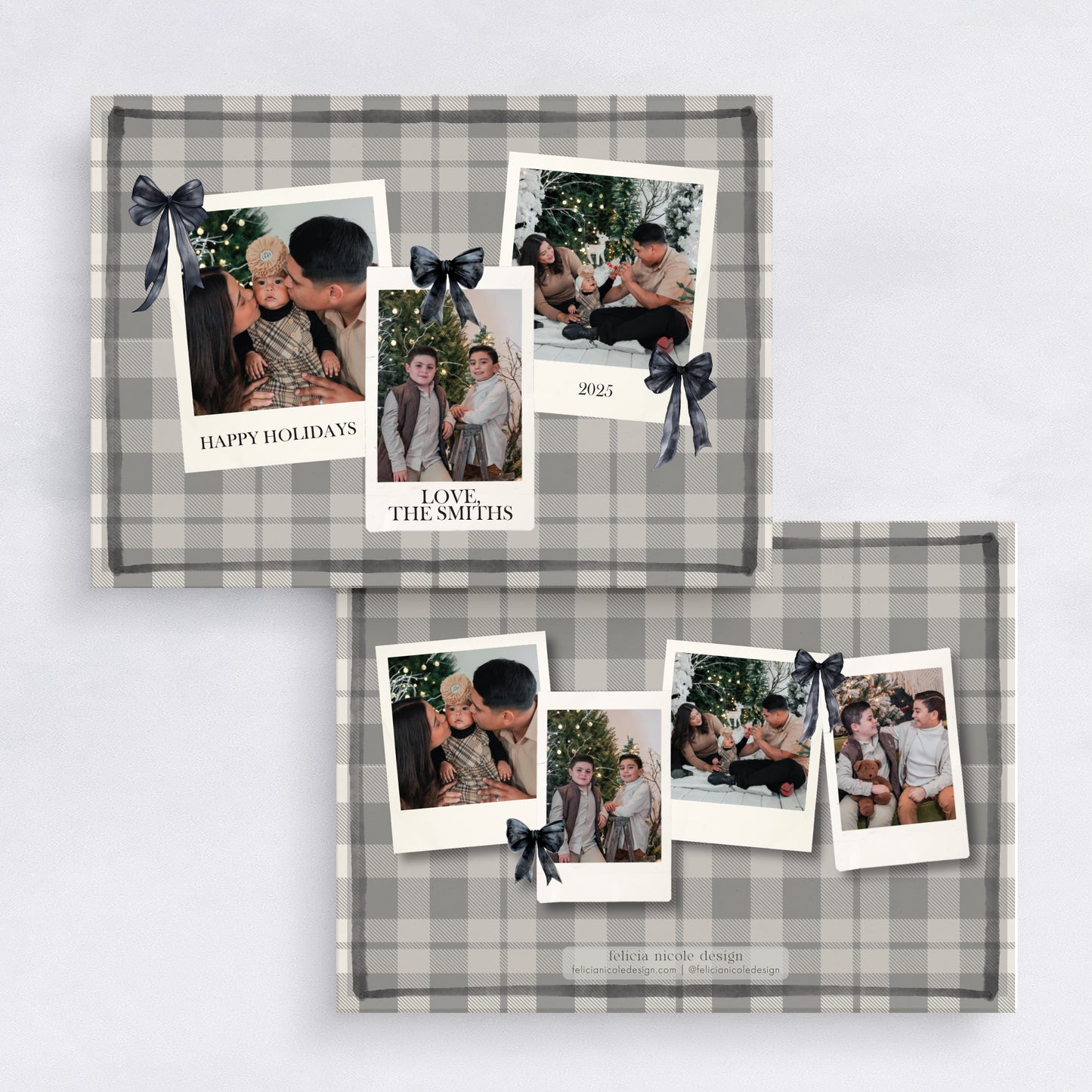 Plaid Family Photo Christmas Card | Custom Modern Holiday Greeting