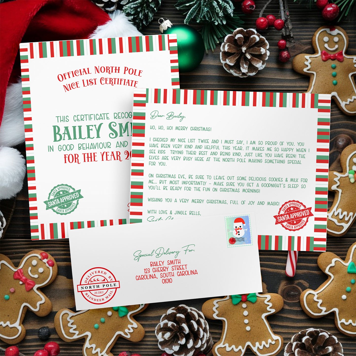 Personalized Santa Letter & Nice List Certificate