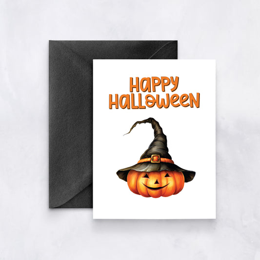 Pumpkin Witch Halloween Card
