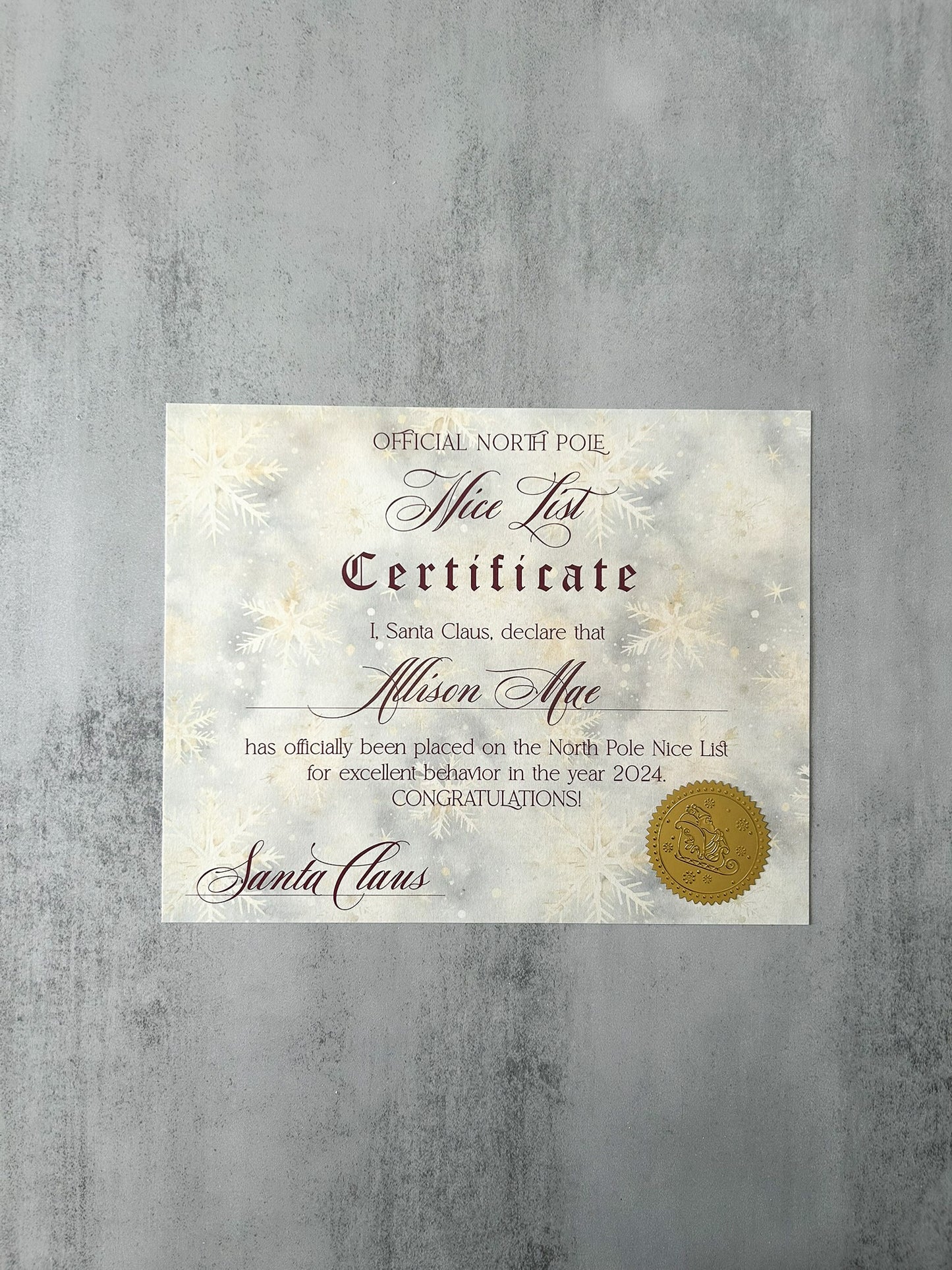 Personalized Santa Letter & Good List Certificate