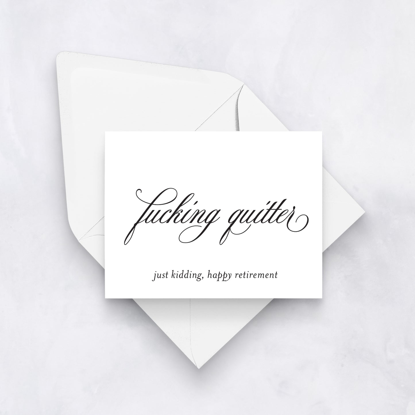 Fucking Quitter | Funny Retirement Card