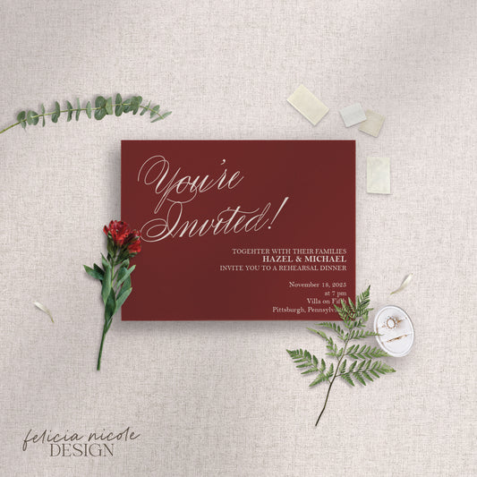 The Hazel | Rehearsal Dinner Card