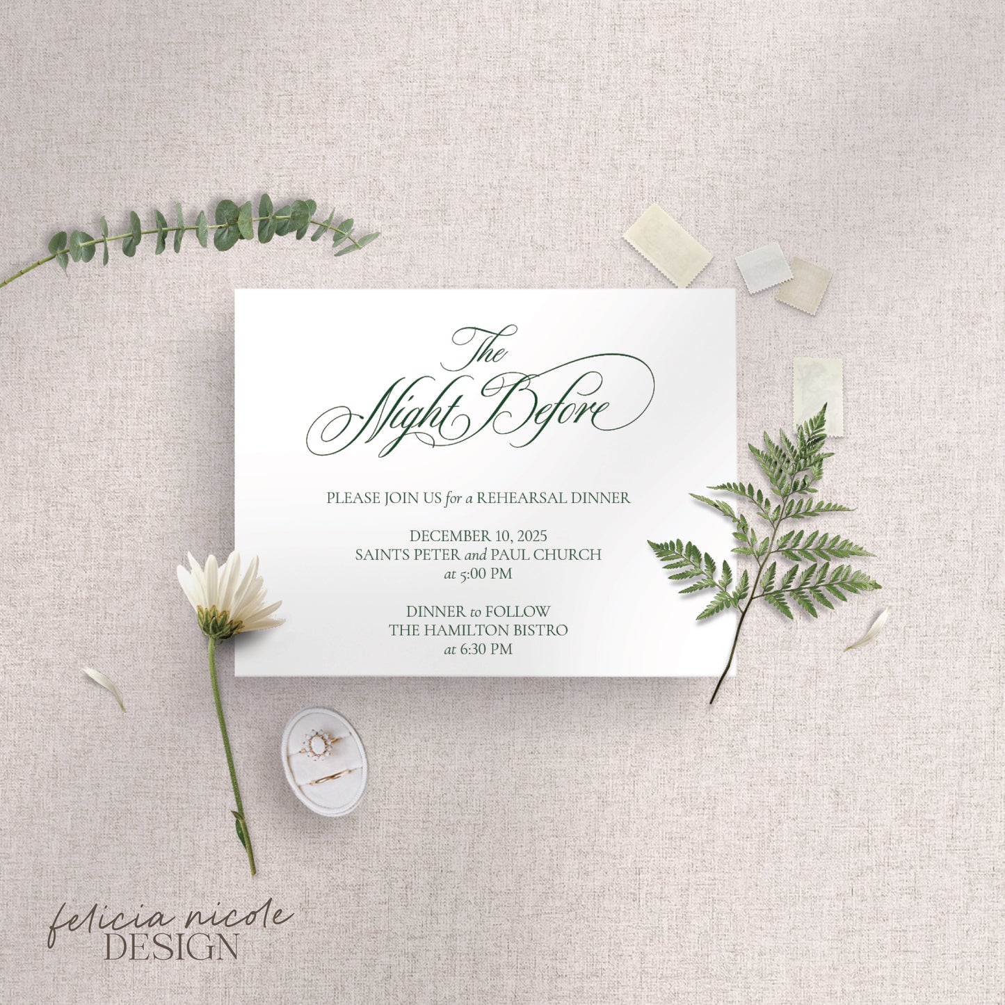 The Eva | Rehearsal Dinner Card