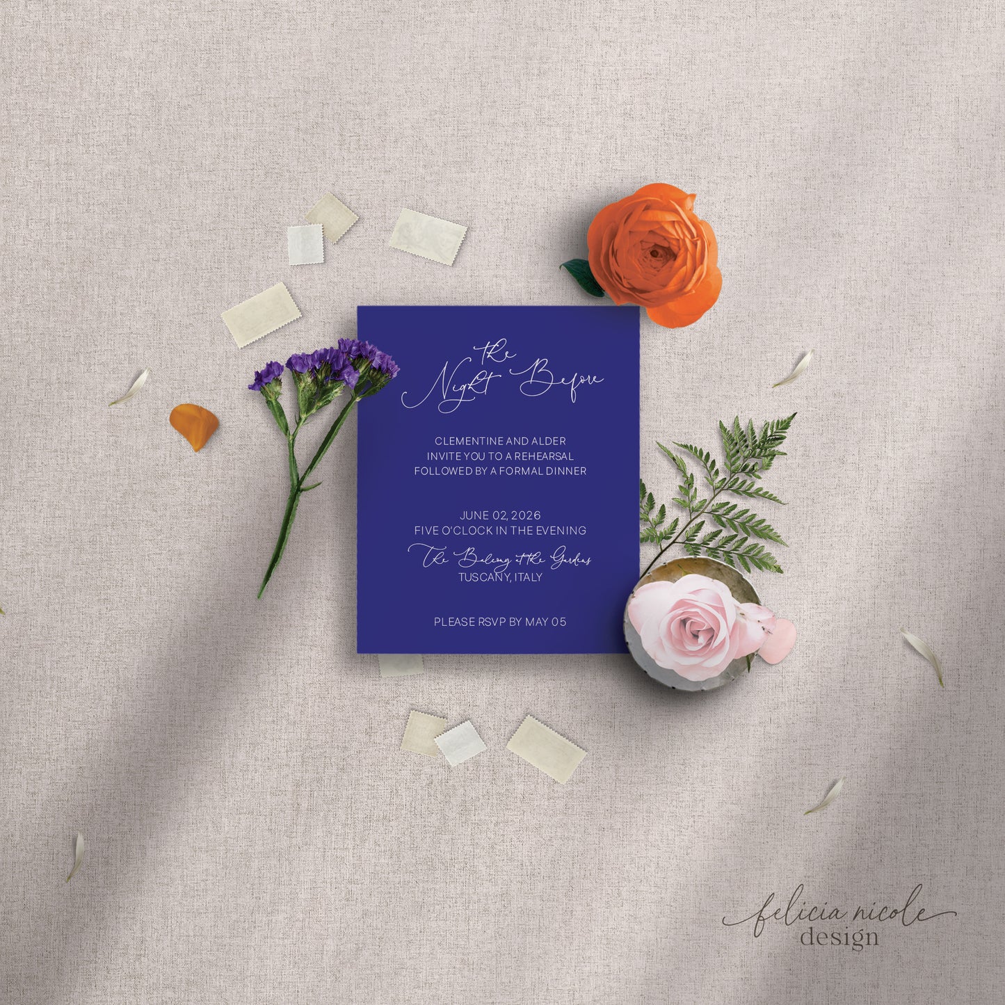 The Clementine | Rehearsal Dinner Cards