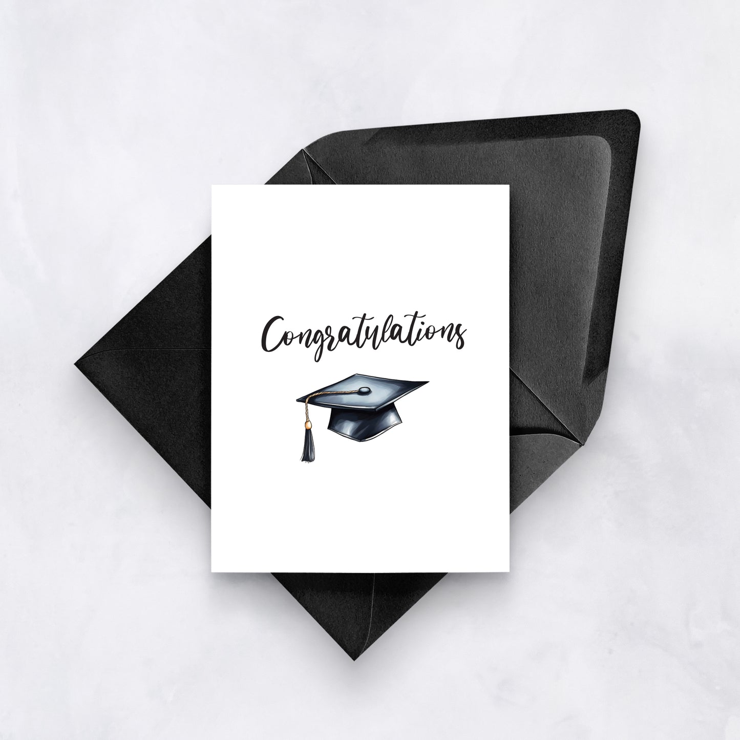 Congratulations Graduation Card with Cap Illustration