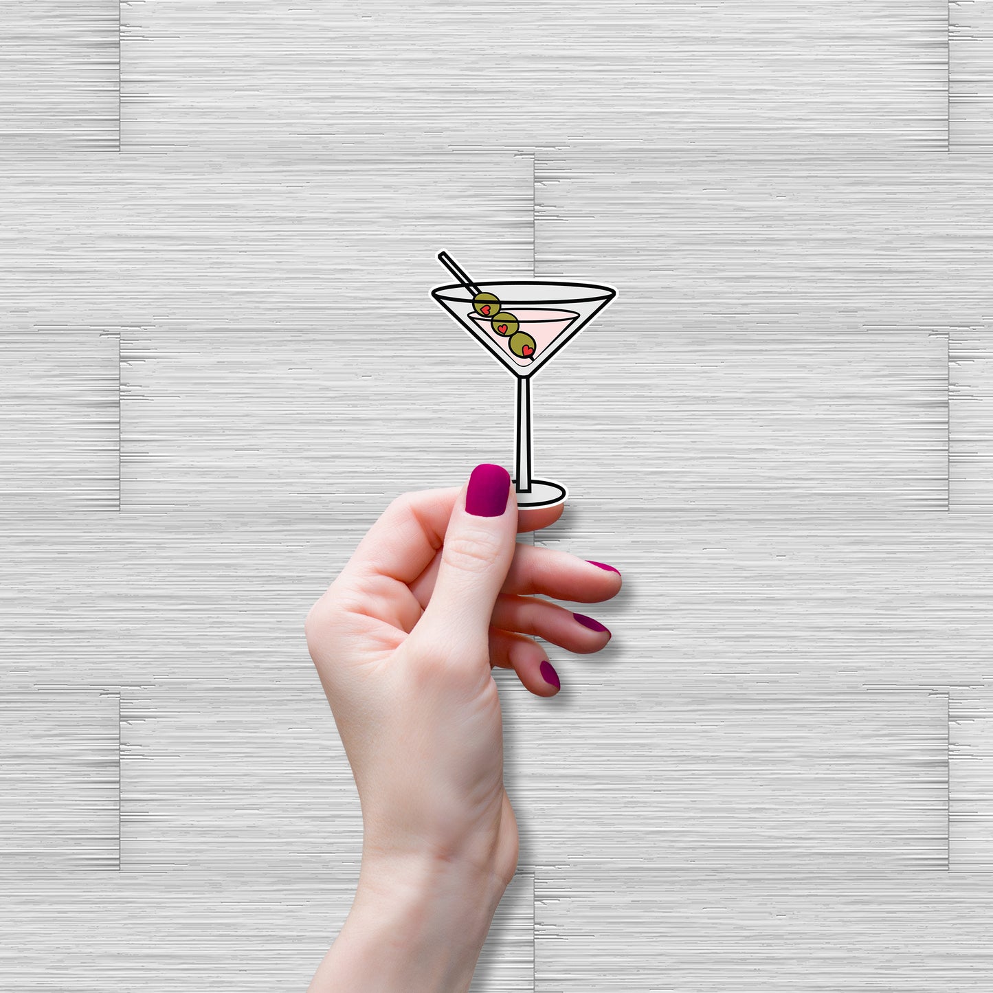 Martini Love Sticker – Cute Valentine Cocktail Vinyl Sticker