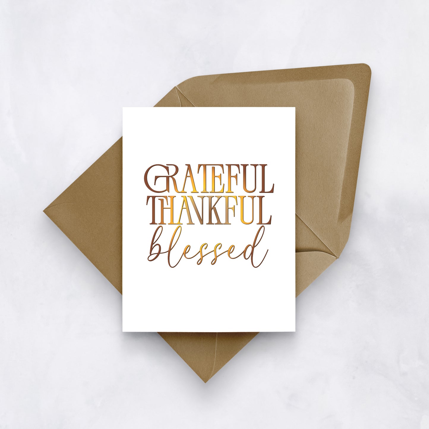 Grateful Thankful Blessed | Thanksgiving Gratitude Card