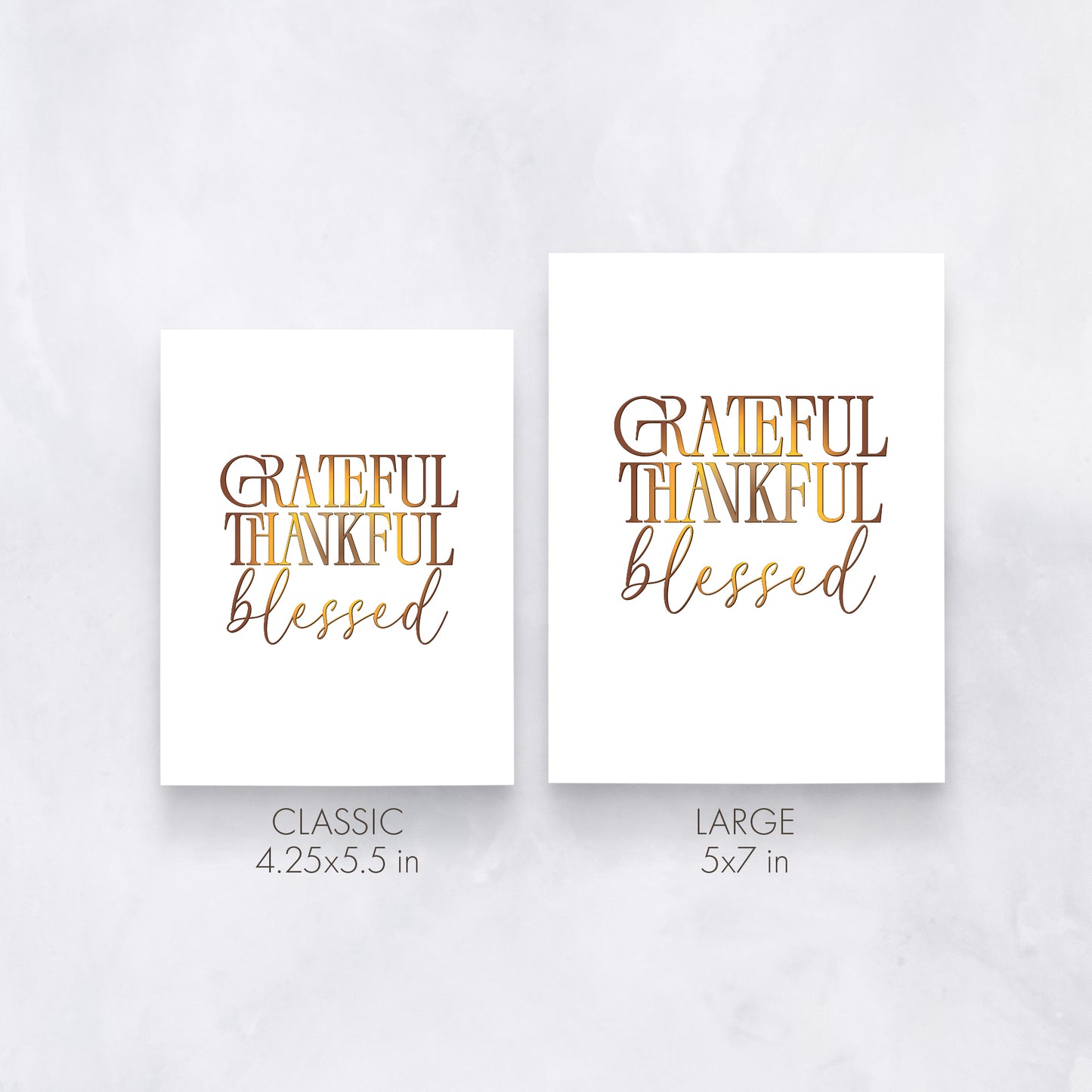 Grateful Thankful Blessed | Thanksgiving Gratitude Card