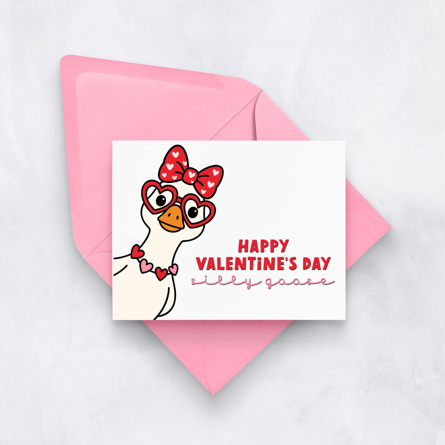 Funny Valentine’s Day Card – Silly Goose Valentine Greeting Card